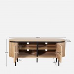 Oak Wood 2-Door TV Bench Pegasus Light Brown