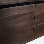 Walnut Wood 2-Door TV Bench Pegasus Dark Brown