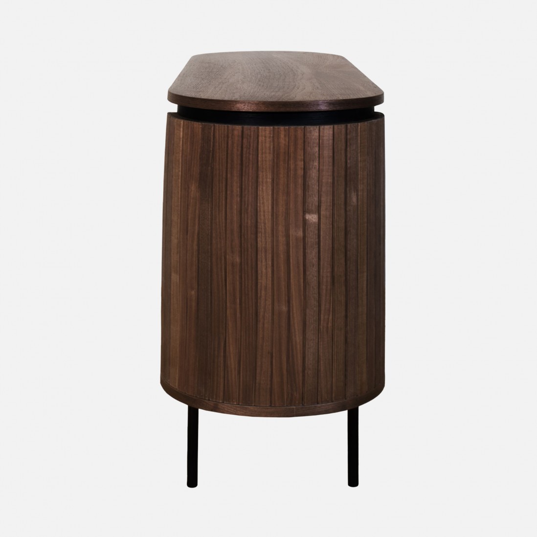 Walnut Wood 2-Door TV Bench Pegasus Dark Brown
