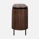 Walnut Wood 2-Door TV Bench Pegasus Dark Brown