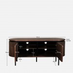 Walnut Wood 2-Door TV Bench Pegasus Dark Brown