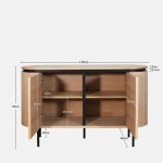 2-Door Oak Wood Sideboard Pegasus Light Brown