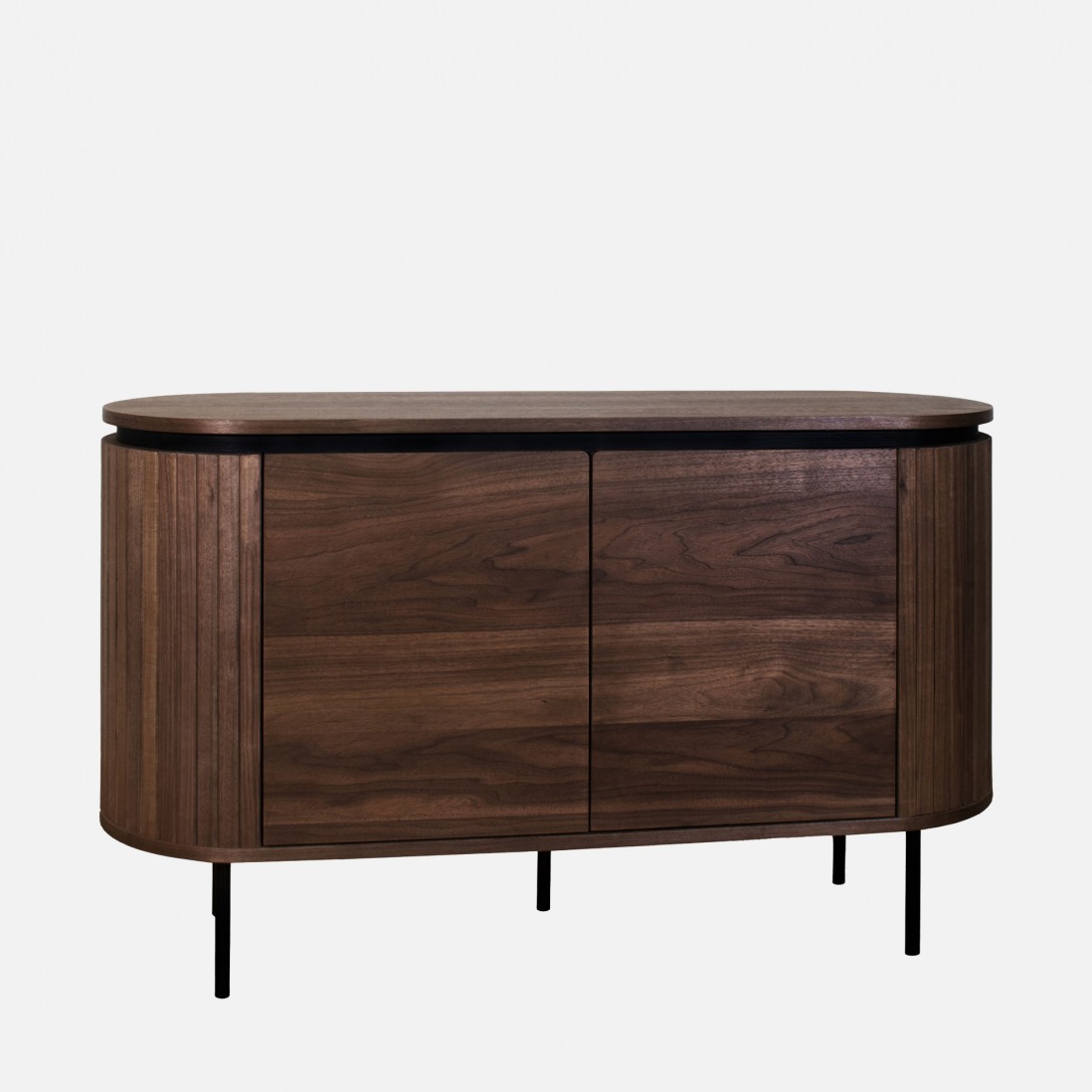 2-Door Walnut Wood Sideboard Pegasus Dark Brown