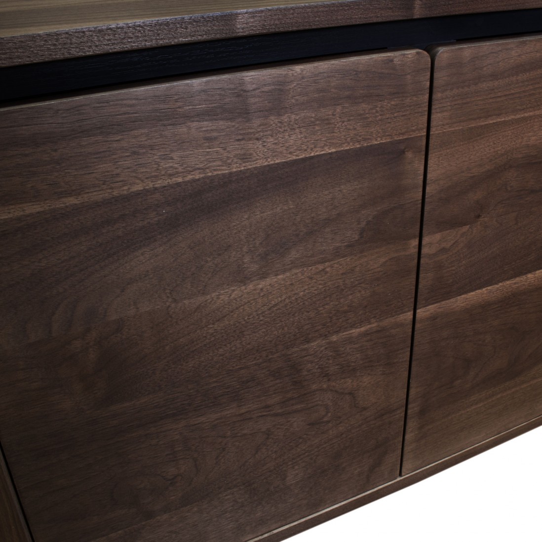 2-Door Walnut Wood Sideboard Pegasus Dark Brown