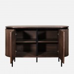 2-Door Walnut Wood Sideboard Pegasus Dark Brown