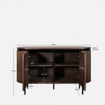 2-Door Walnut Wood Sideboard Pegasus Dark Brown