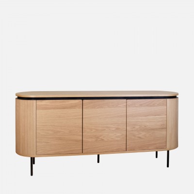 3-Door Oak Wood Sideboard Pegasus Light Brown 3-Door Oak Wood Sideboard Pegasus Light Brown