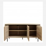 3-Door Oak Wood Sideboard Pegasus Light Brown