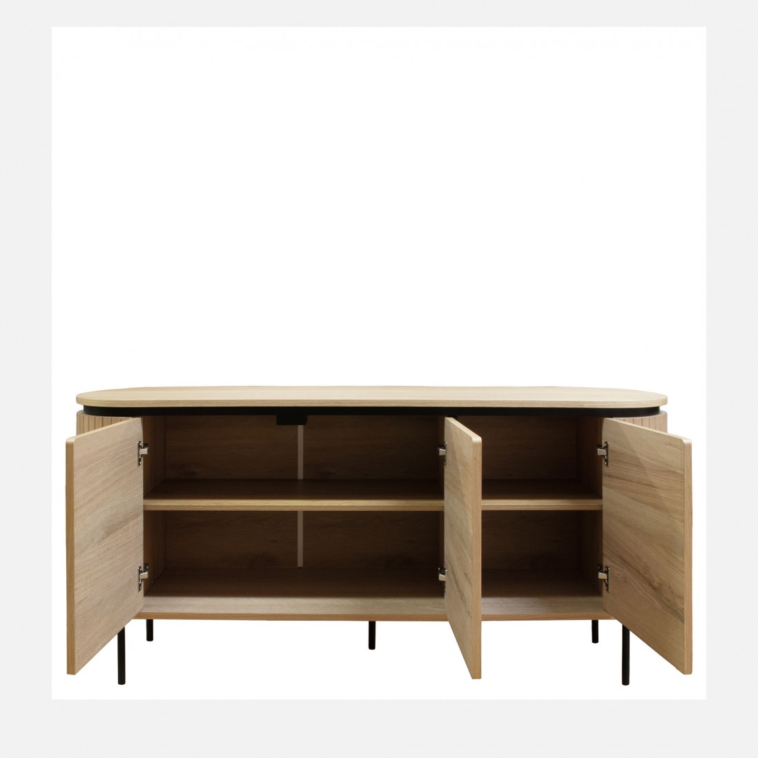 3-Door Oak Wood Sideboard Pegasus Light Brown