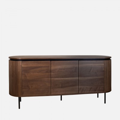 3-Door Walnut Wood Sideboard Pegasus Dark Brown 3-Door Walnut Wood Sideboard Pegasus Dark Brown