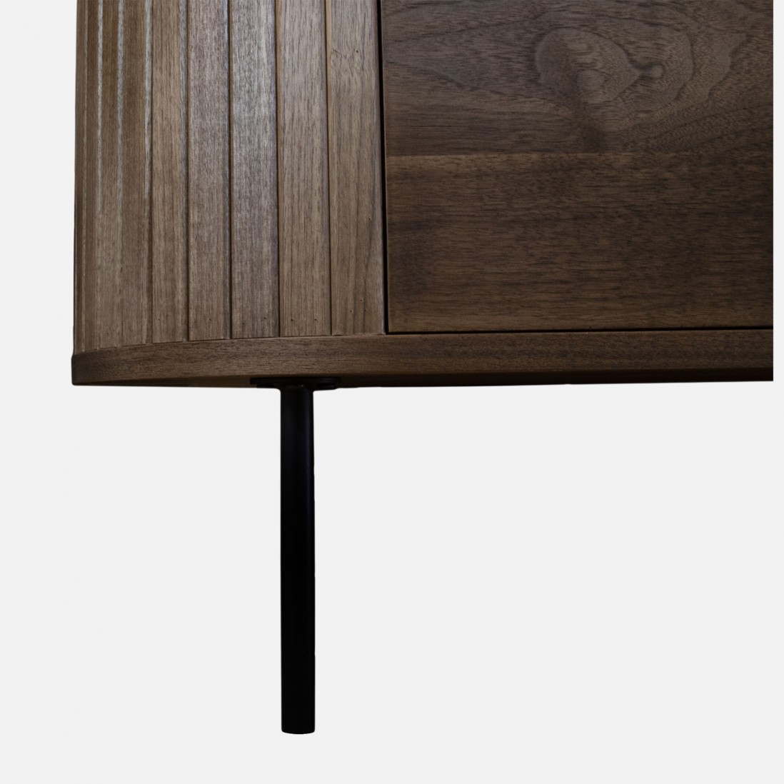 3-Door Walnut Wood Sideboard Pegasus Dark Brown