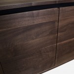 3-Door Walnut Wood Sideboard Pegasus Dark Brown