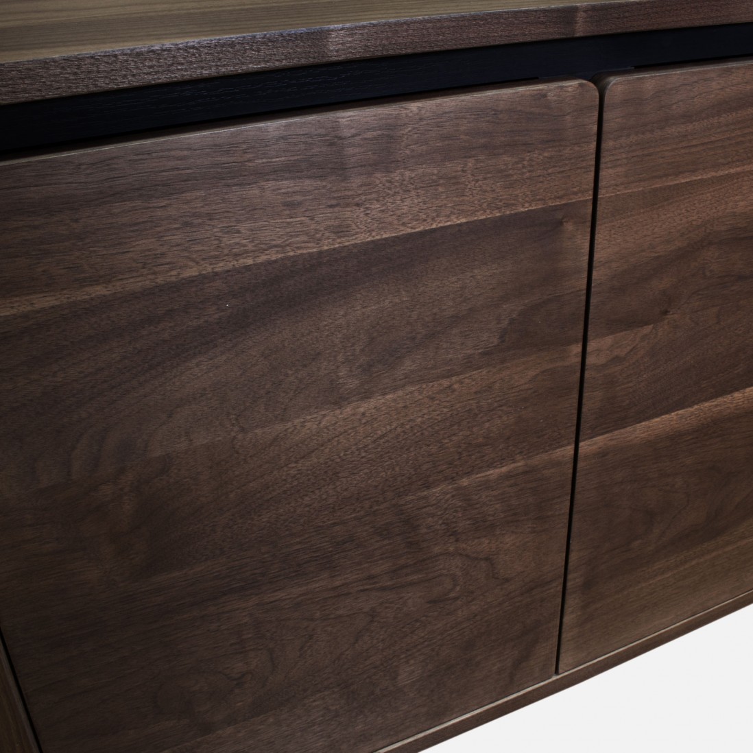 3-Door Walnut Wood Sideboard Pegasus Dark Brown