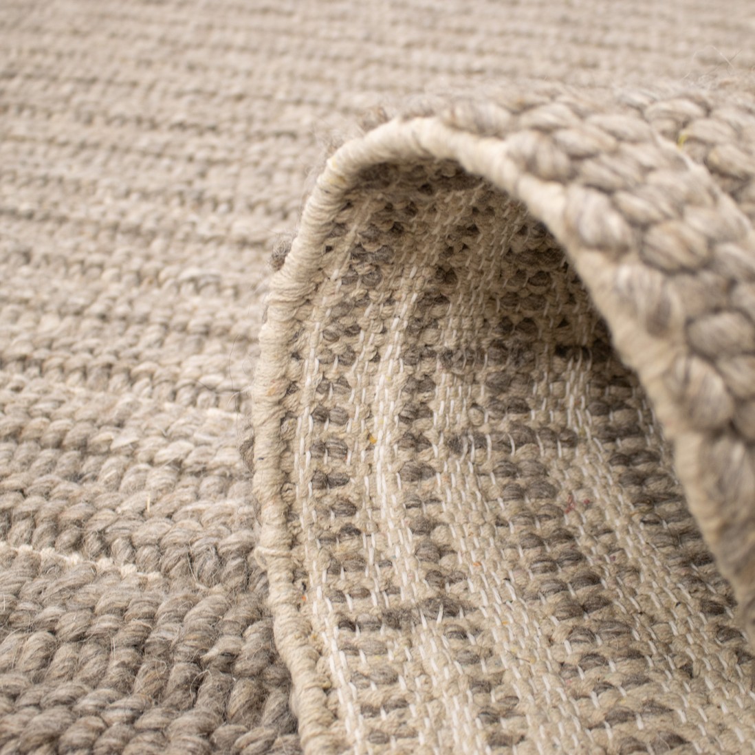 Natural Weave Plain Rug in Dark Grey