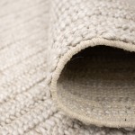 Natural Weave Plain Rug in light grey colour