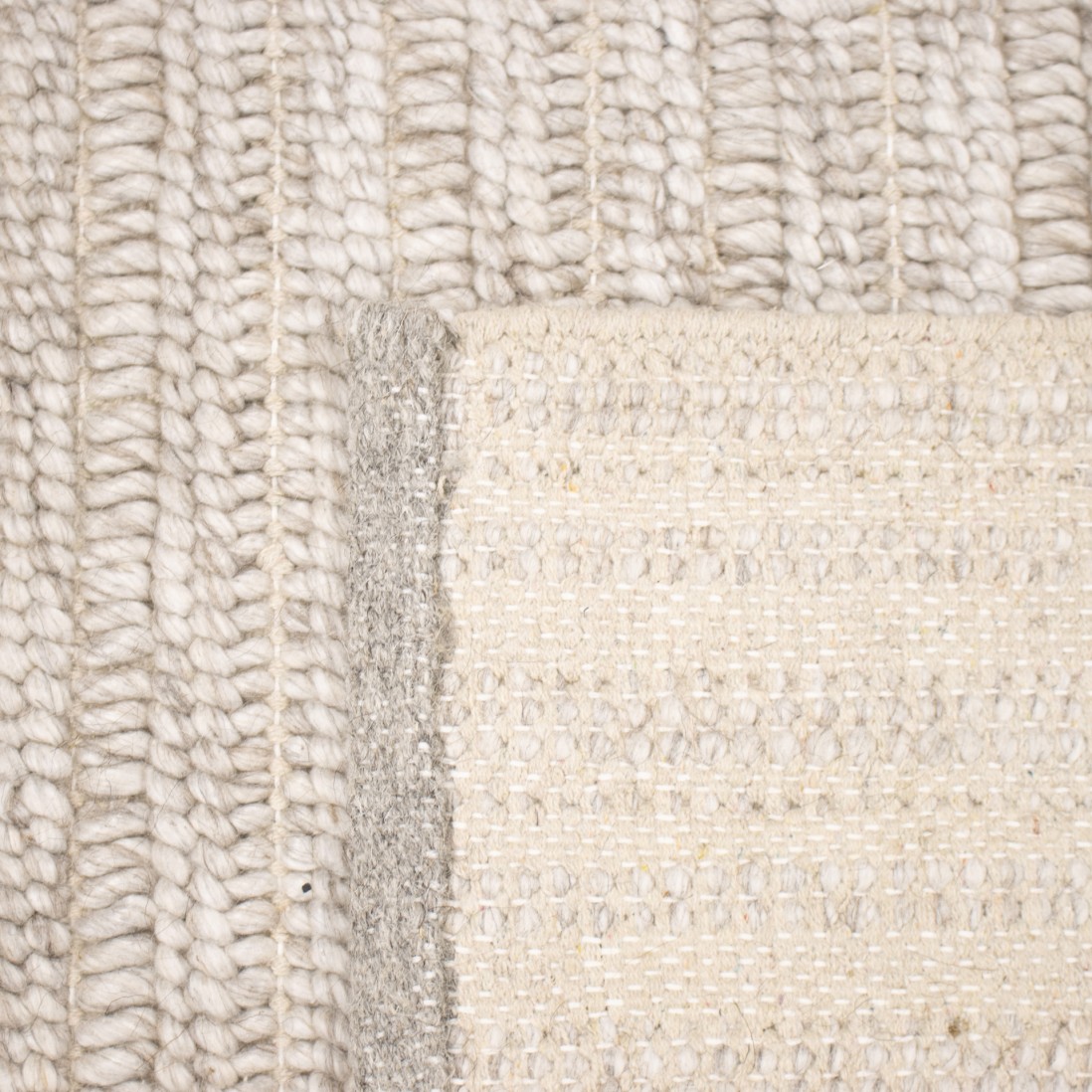 Natural Weave Plain Rug in light grey colour