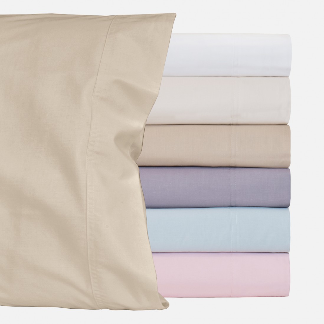 Nude 100% Cotton Pillowcase Light Beige