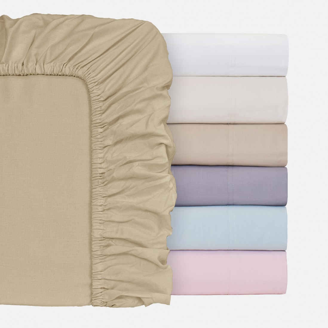 Nude 100% Cotton Ajustable Sheet Light Beige