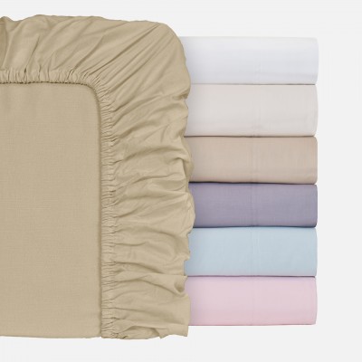 Nude 100% Cotton Ajustable Sheet Light Beige