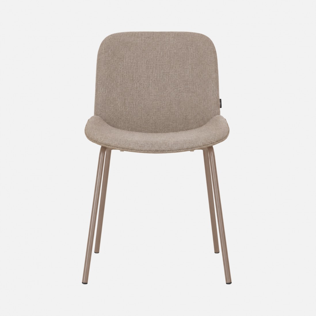 Velino chair in brown fabric with steel legs finished in brown