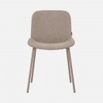 Velino chair in brown fabric with steel legs finished in brown