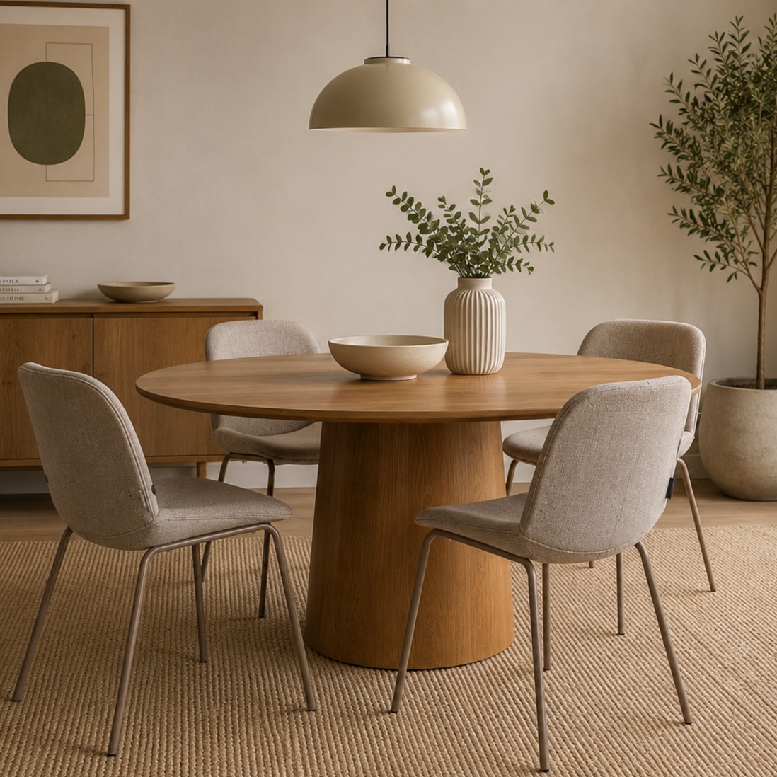 Velino chair in brown fabric with steel legs finished in brown
