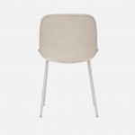 Velino chair in beige fabric with steel legs finished in beige