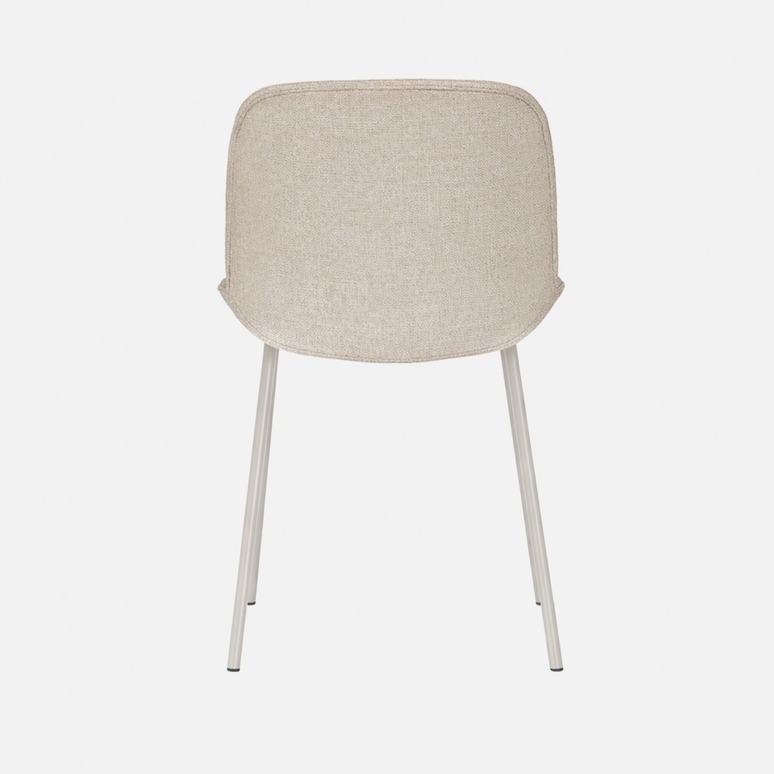 Velino chair in beige fabric with steel legs finished in beige