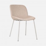 Velino chair in beige fabric with steel legs finished in beige