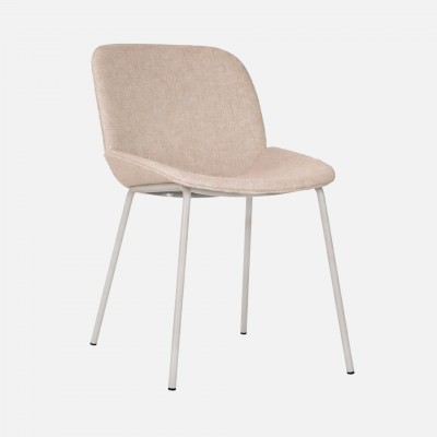 Velino chair in beige fabric with steel legs finished in beige Velino chair in beige fabric with steel legs finished in beige