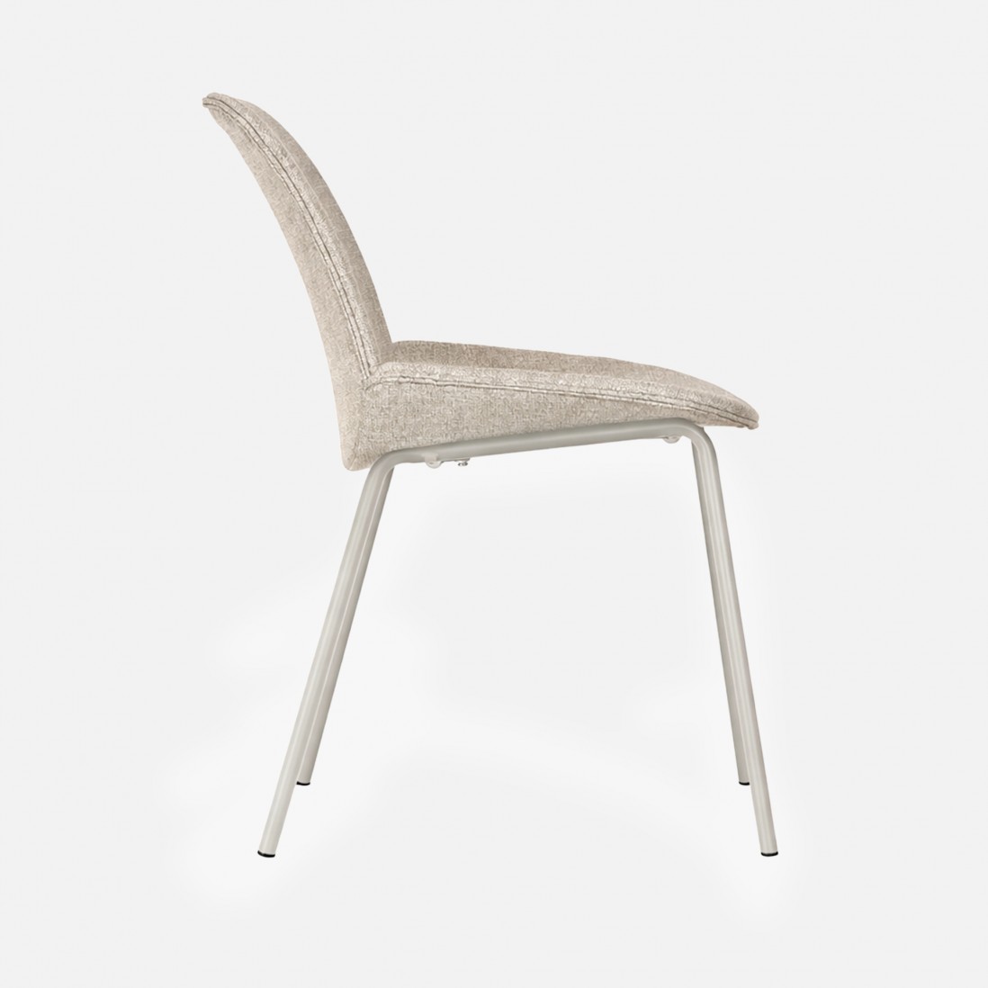 Velino chair in beige fabric with steel legs finished in beige