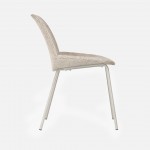 Velino chair in beige fabric with steel legs finished in beige