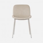 Velino chair in beige fabric with steel legs finished in beige