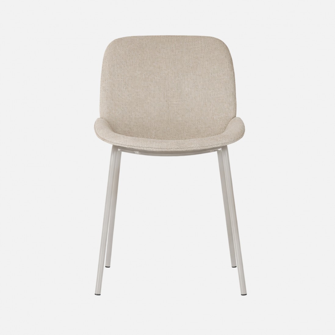Velino chair in beige fabric with steel legs finished in beige
