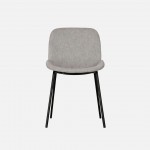 Velino chair in gray fabric with steel legs finished in black