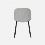 Velino chair in gray fabric with steel legs finished in black