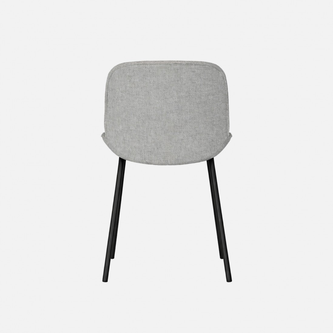 Velino chair in gray fabric with steel legs finished in black