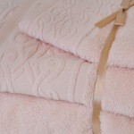 100% Cotton Soft Bath V 3 Towels Bath Set Light Pink