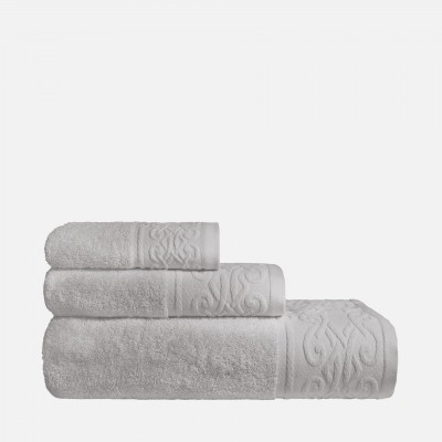100% Cotton Soft Bath V 3 Towels Bath Set Light Gray