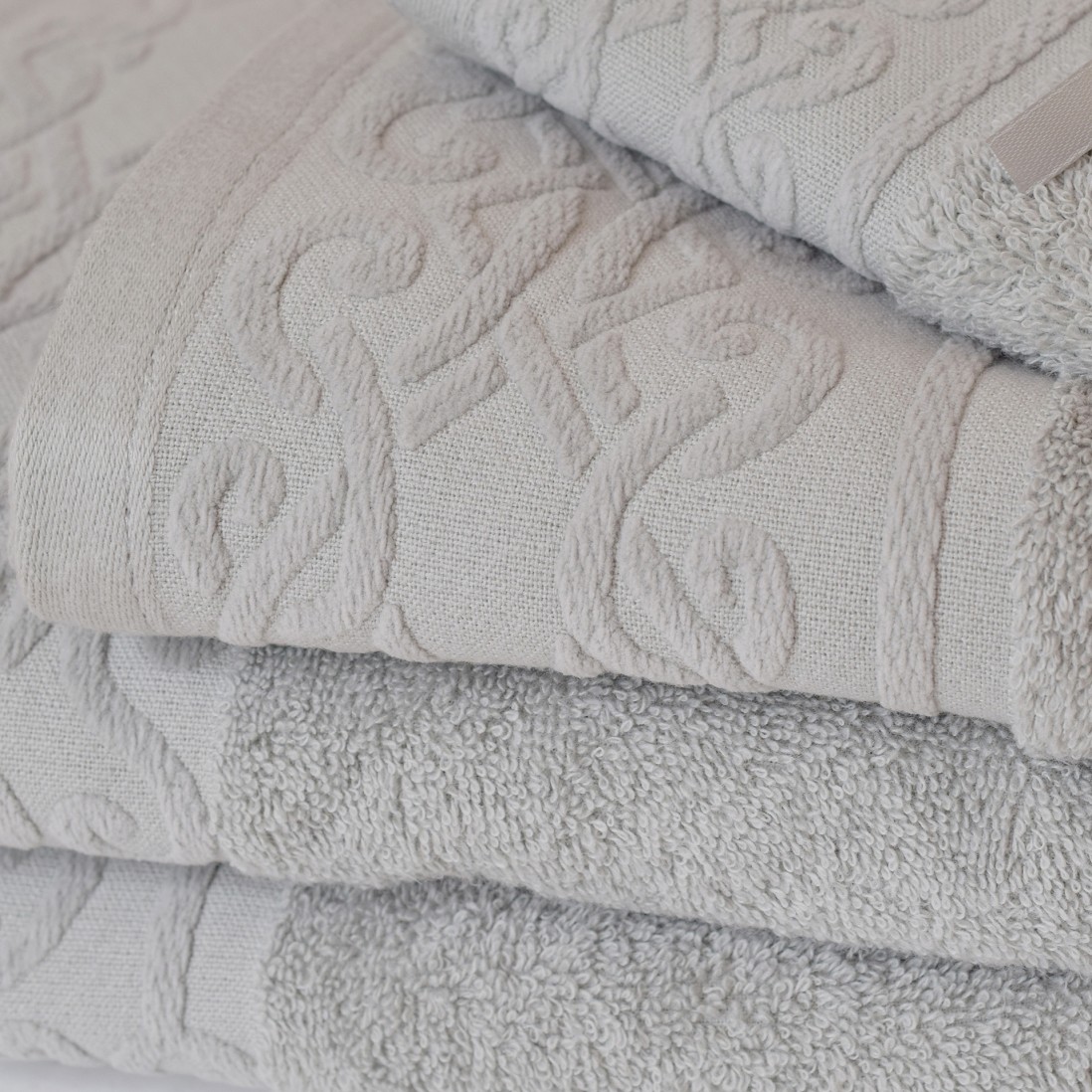 100% Cotton Soft Bath V 3 Towels Bath Set Light Gray
