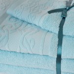Juego de Ba�o 100% Algod�n Soft Bath V 3 Toallas Azul Aqua