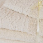 100% Cotton Soft Bath V 3 Towels Bath Set Light Beige