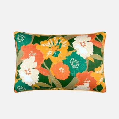 Sabrina double-sided cushion in multicolored cotton with floral pattern 40 x 60 cm