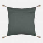 Almofada Botanys em algod�o e linho com padr�o floral verde e detalhes bordados 40 x 40 cm
