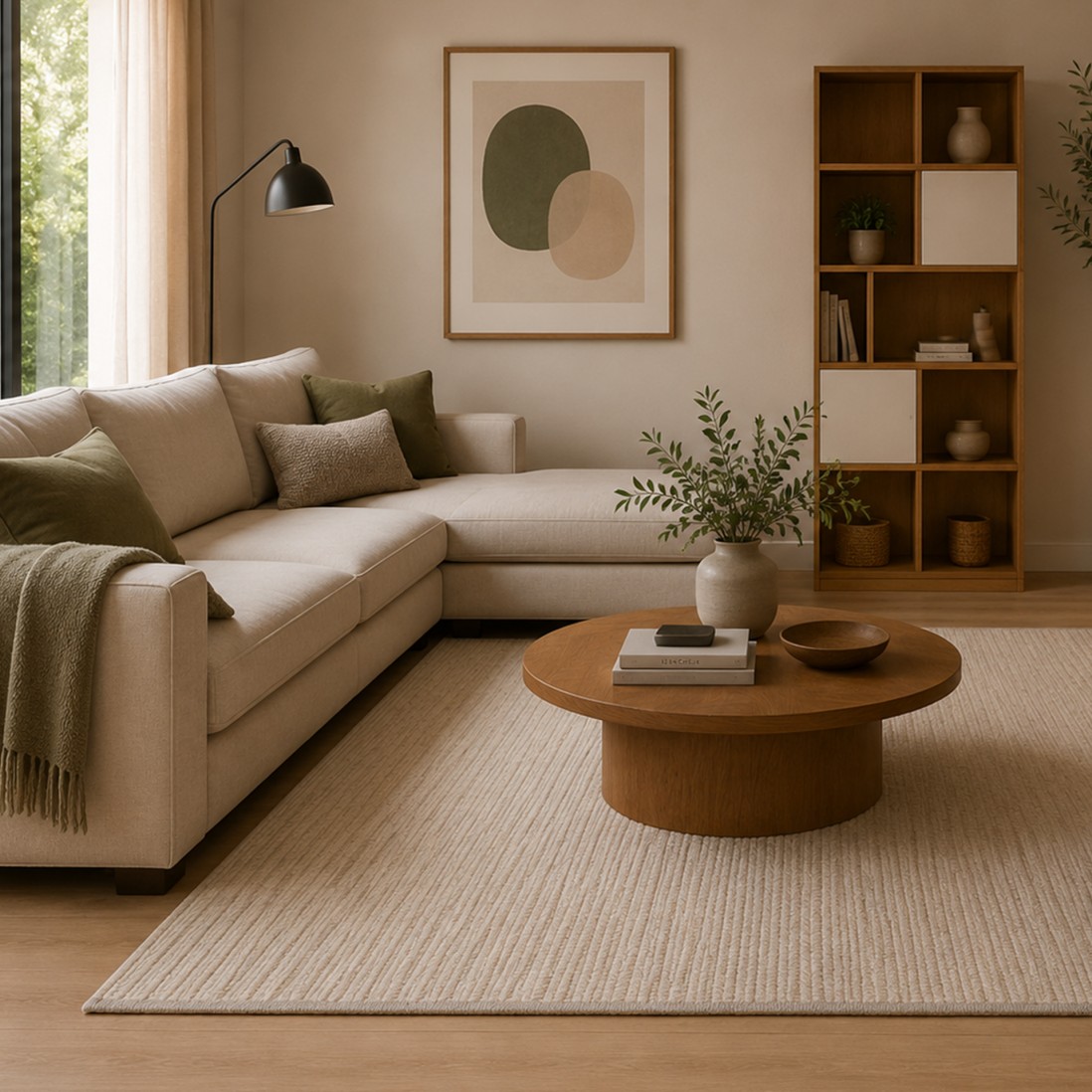 Natural Weave Plain Rug in light grey colour