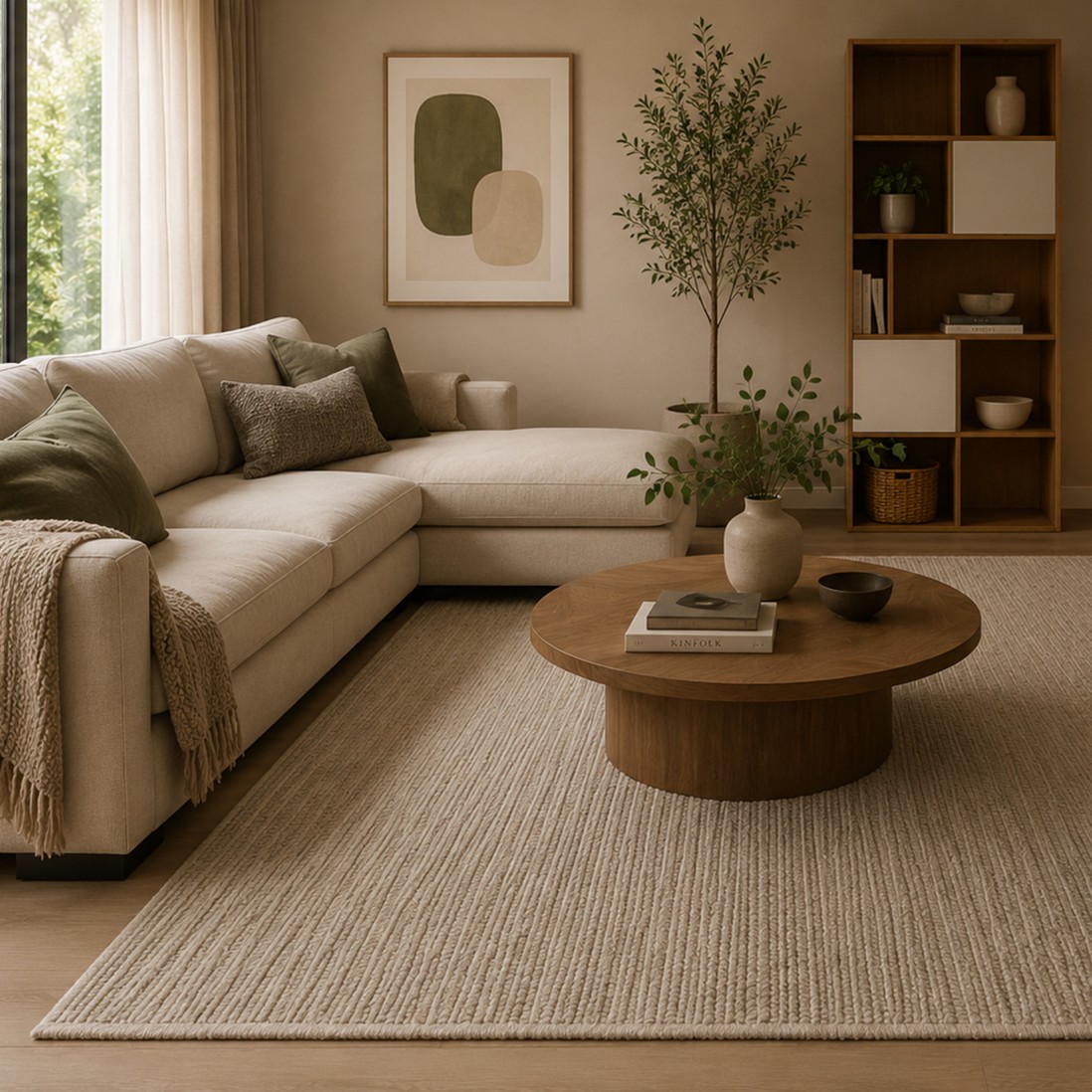 Natural Weave Plain Rug in Dark Grey