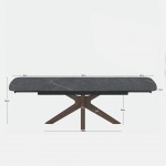Extensible Dining Table 180(260)X90 cm Columba Black Marble