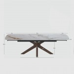 Extensible Dining Table 180(260)X90 cm Columba Golden Carrara