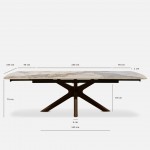 Extensible Dining Table 180(260)X100 cm Columba Gloss Pandora