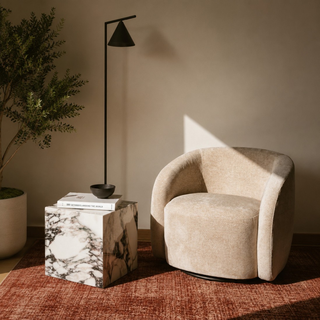 Stone Coffee Table Cubo White